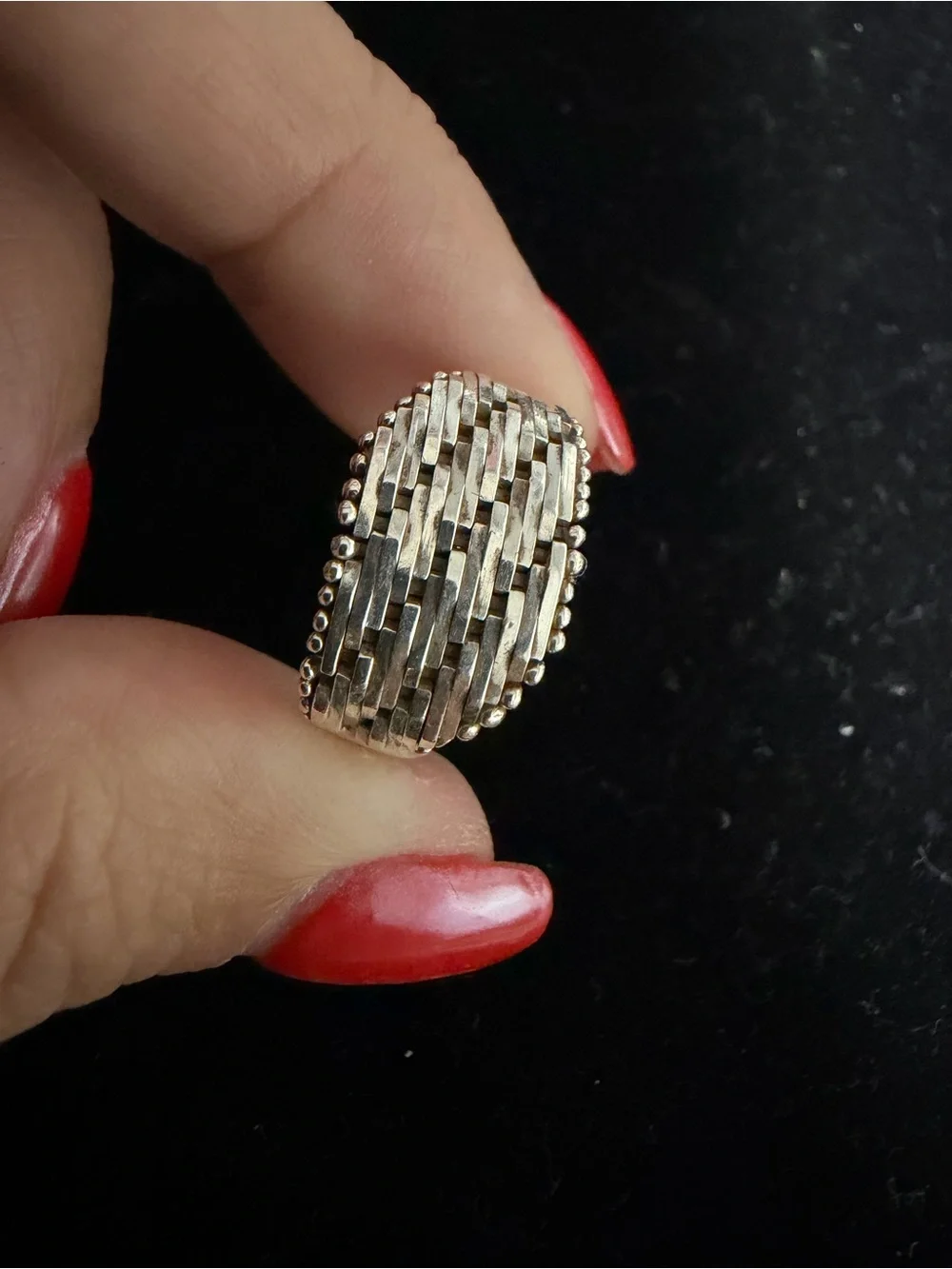 MILOR Italy sterling silver wide band ring